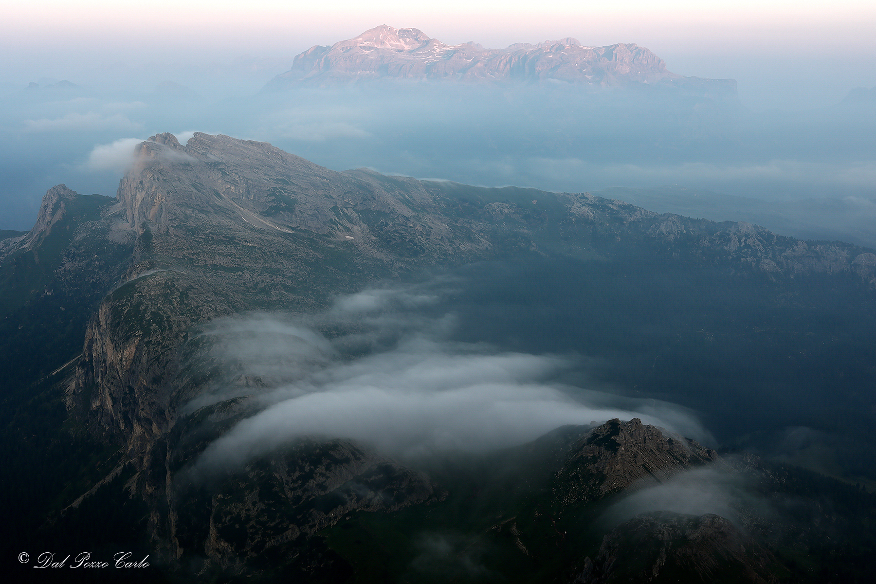 Towards Piz Boe at dawn