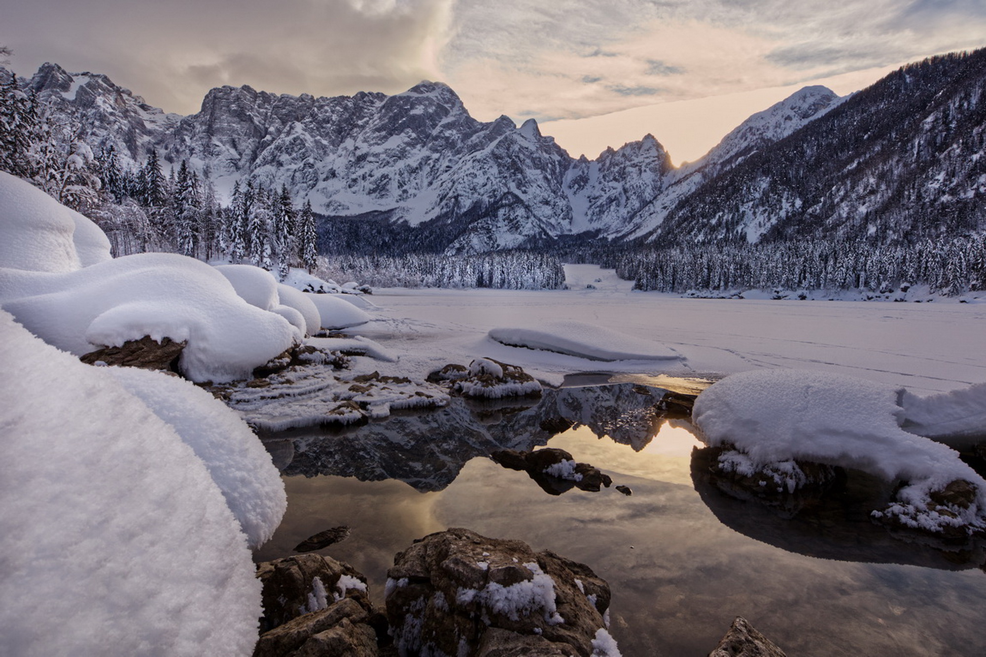 Fusine upper lake towards Mount Mangart (FVG)