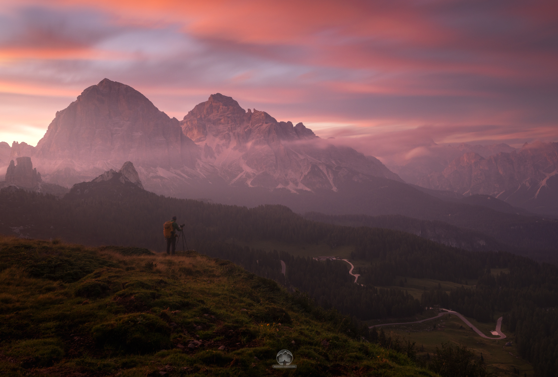 Dolomite sunsets, in company