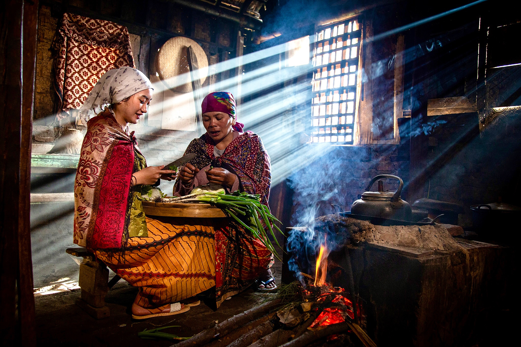 Typical Indonesian home cuisine on Mount Bromo
