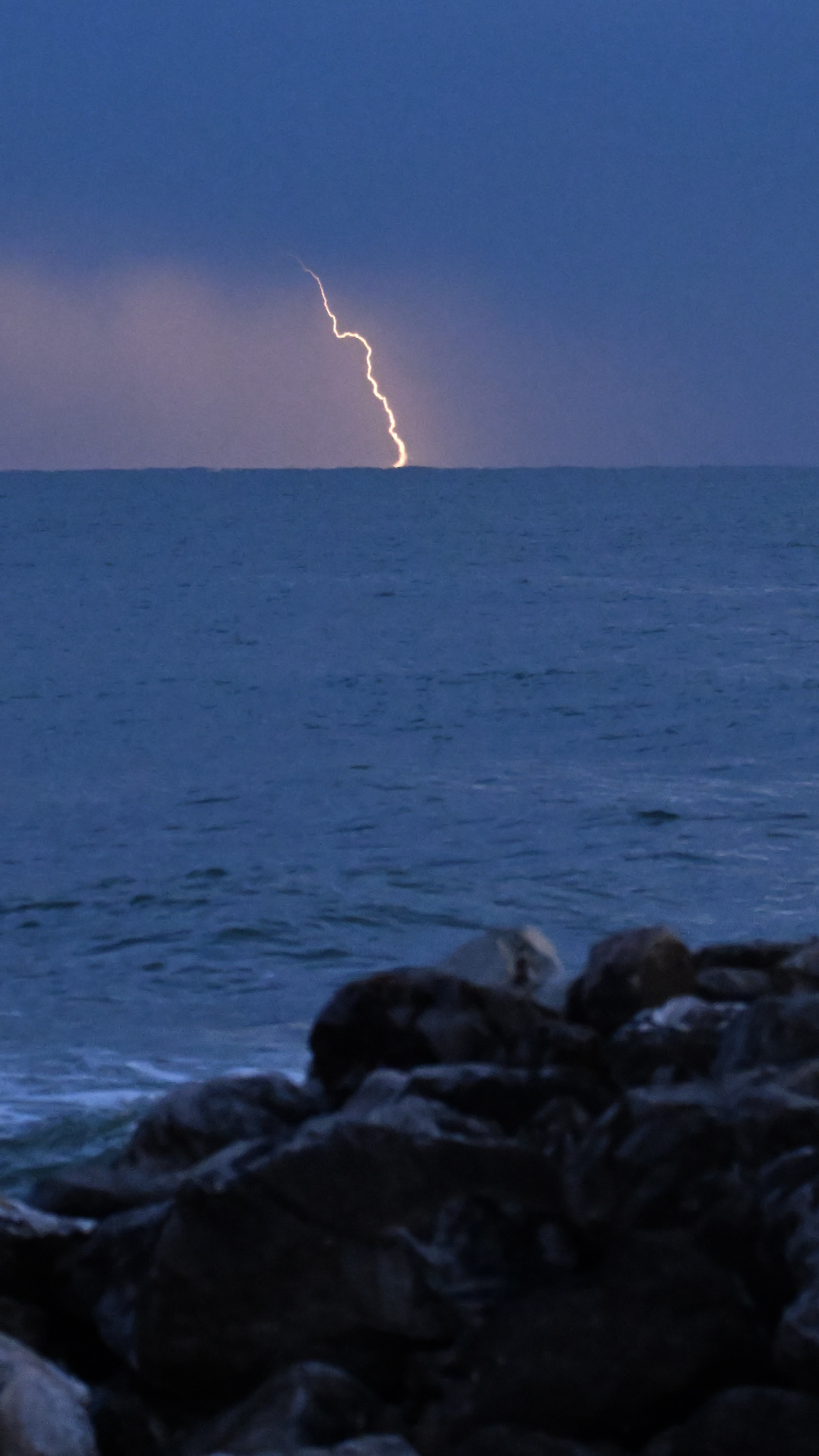 Lightning at sea in Livorno