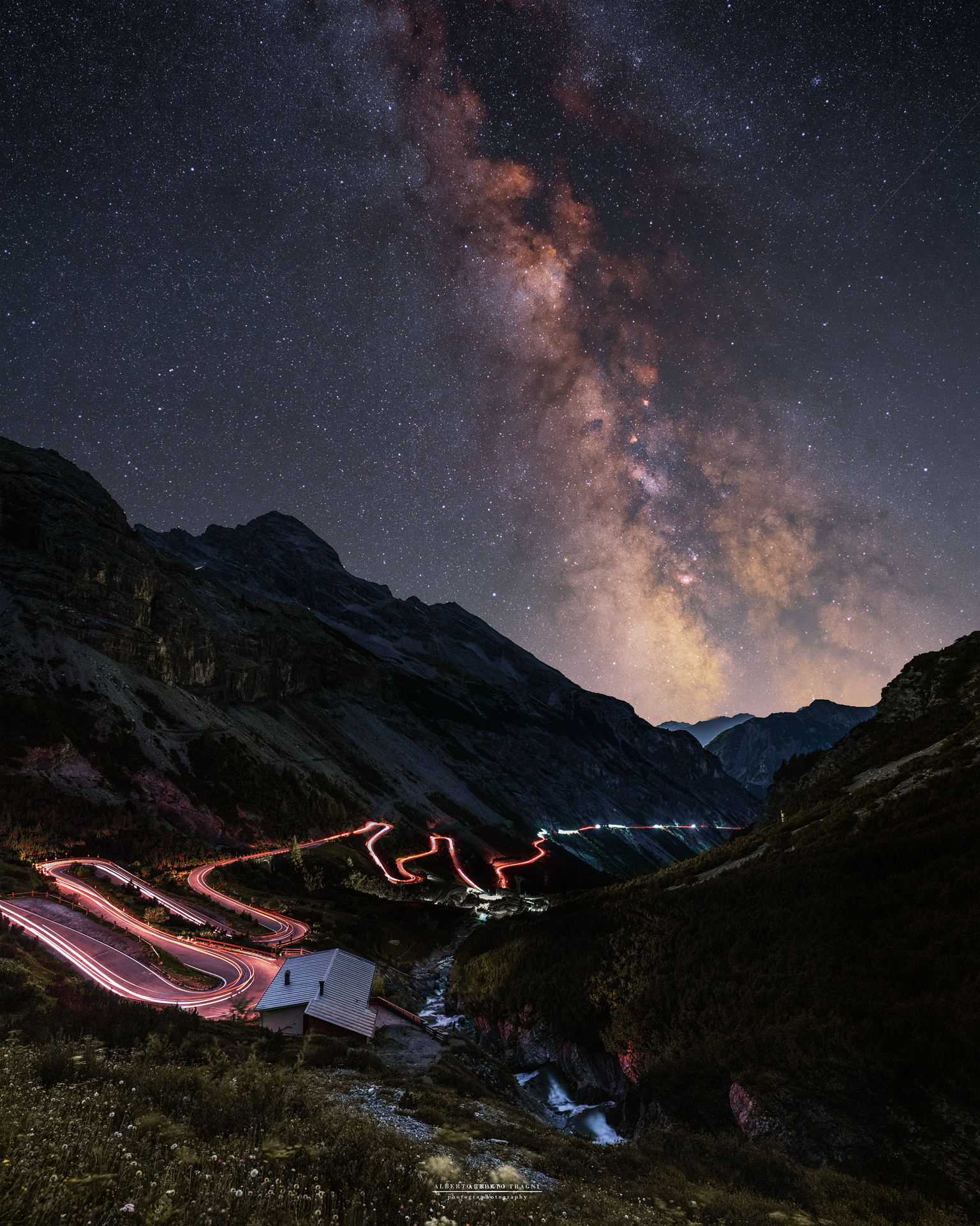The Stelvio under the summer sky