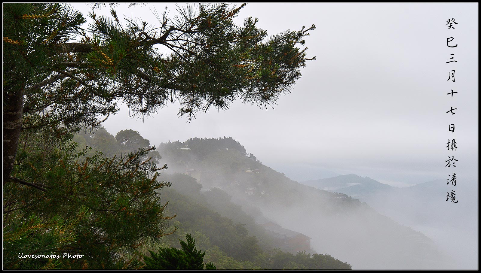Nebbiosa mattina a Cingjing vicino Taichung