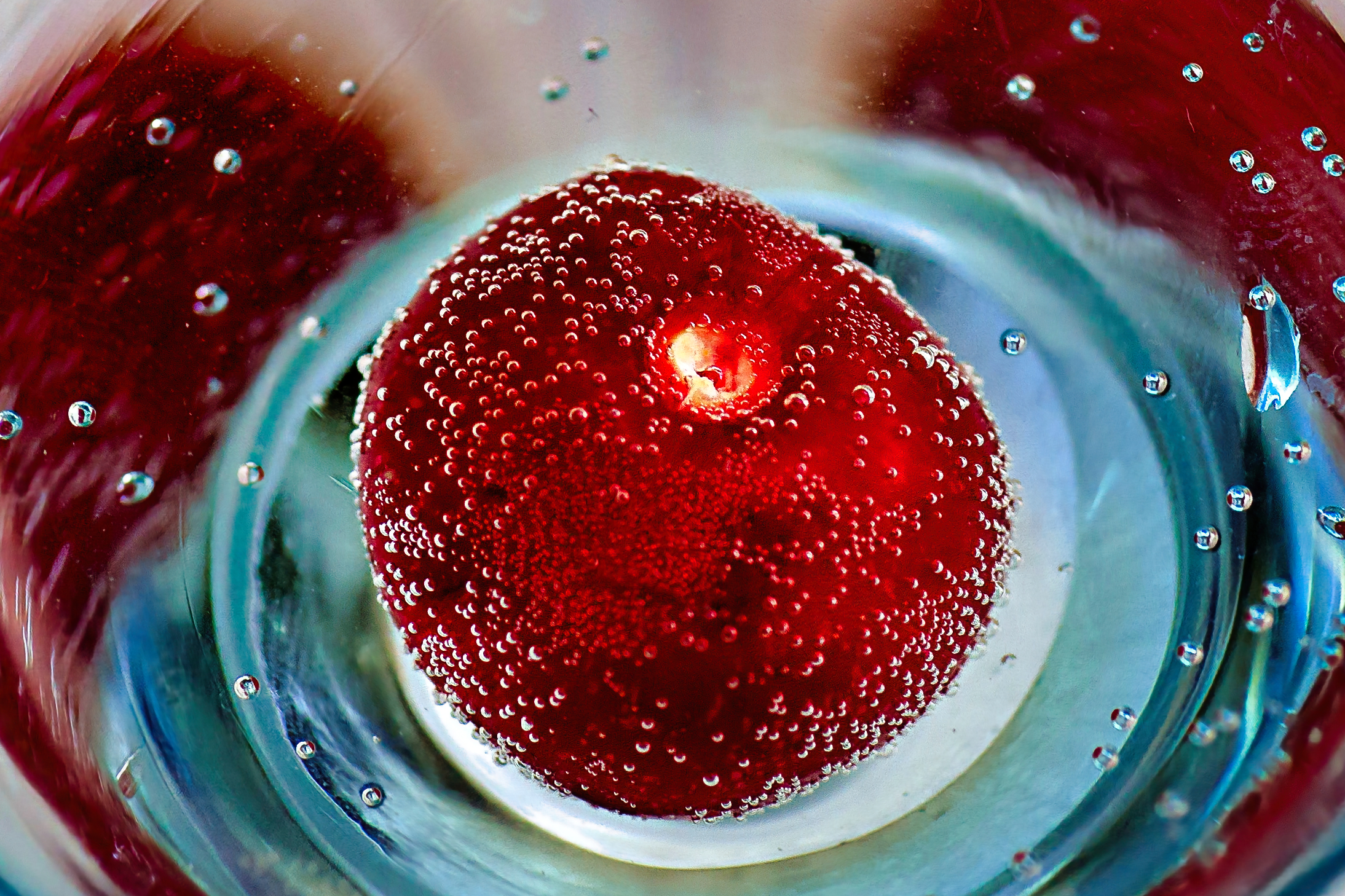 Cherry in mineral water