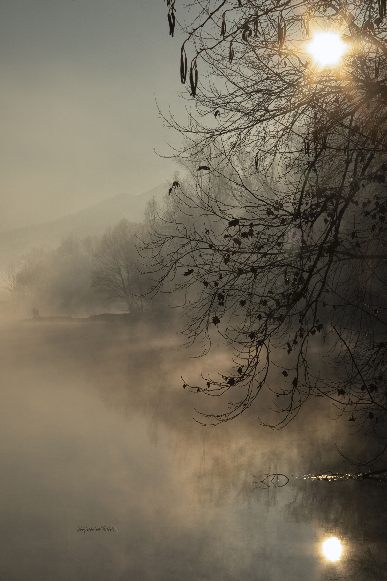 mist on river