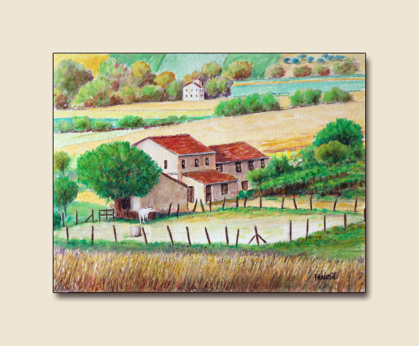 watercolor en plein air - Treia countryside