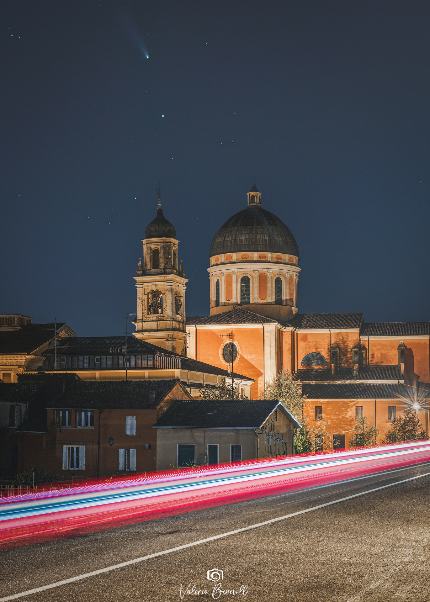 Comet above the sky of Boretto