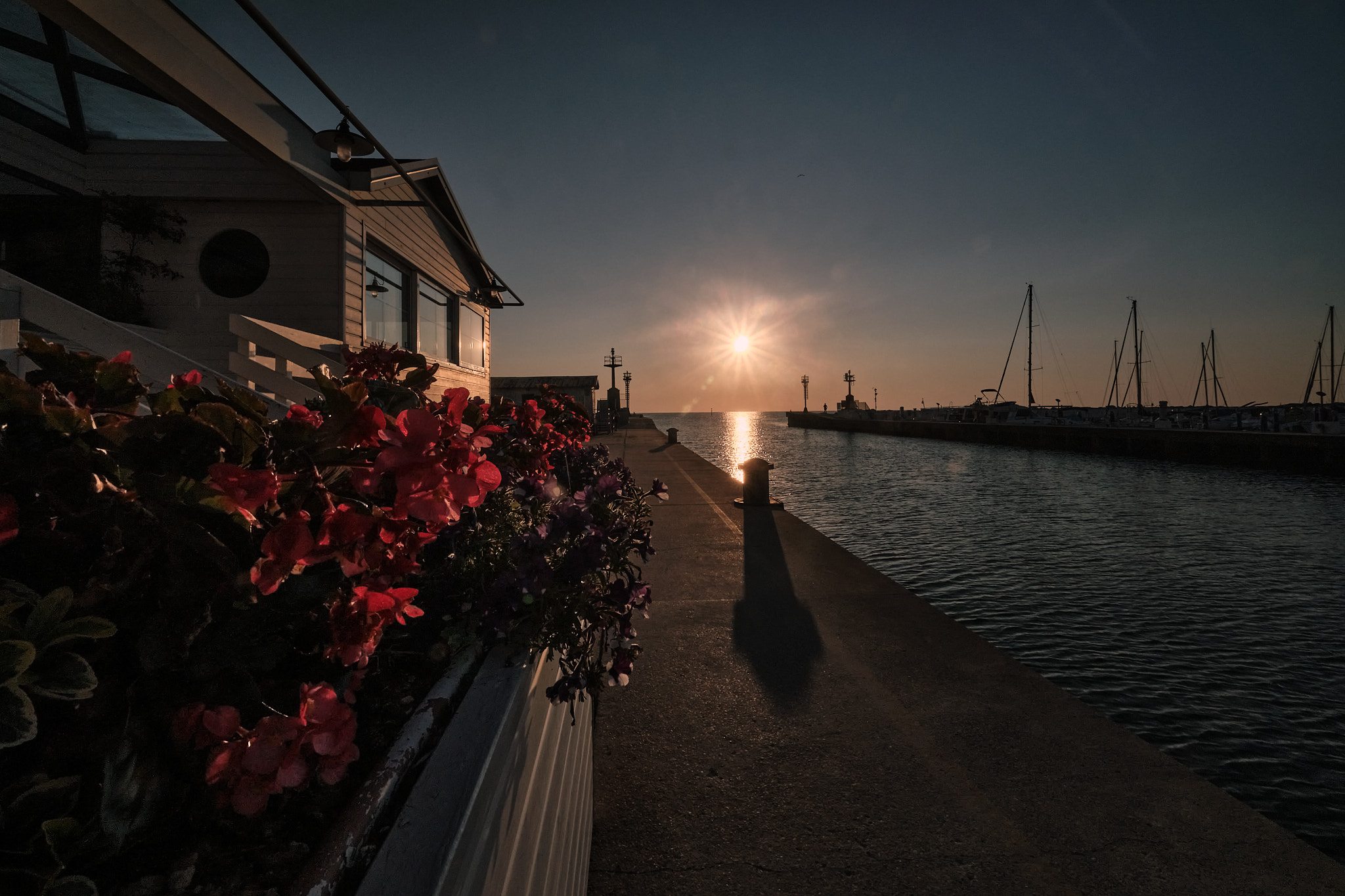Sunrise from the canal port