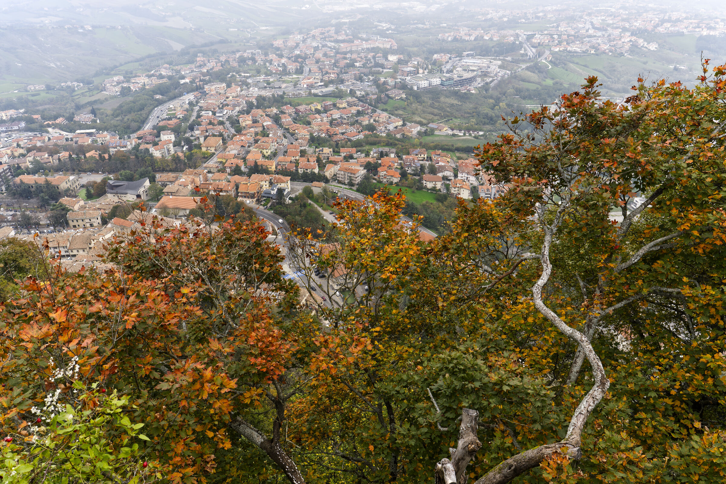 Autumn panorama from Mount Titano