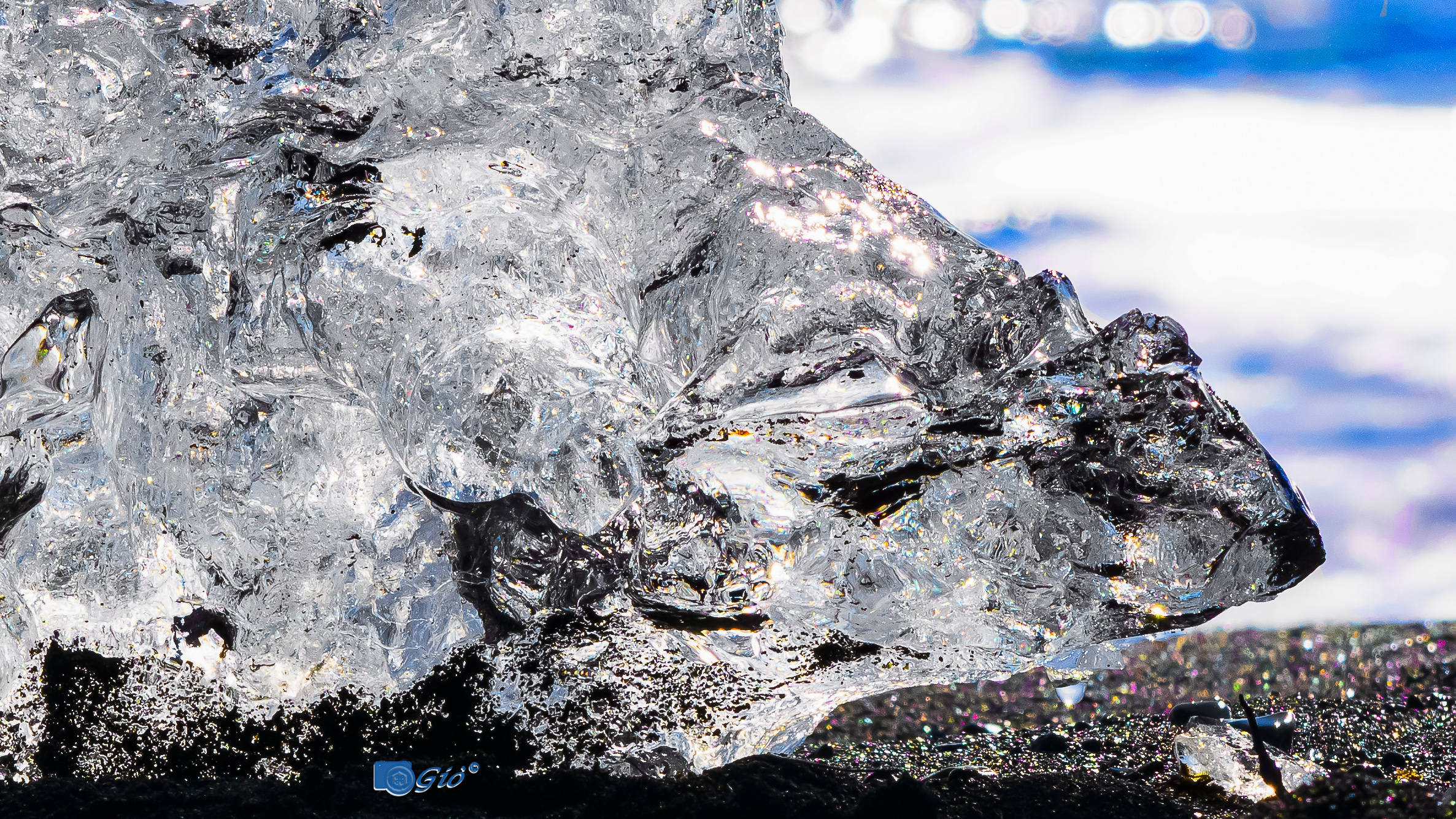 islanda : diamond beach :particolare