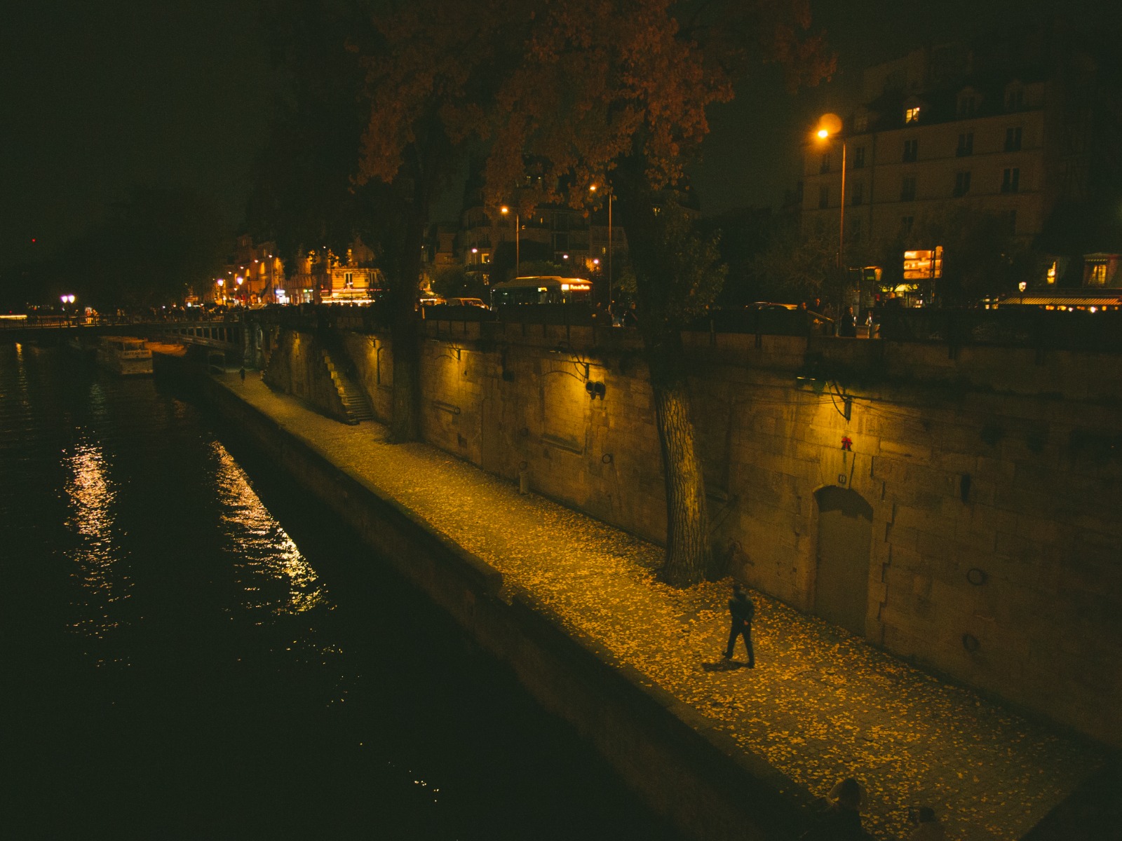Along the Seine.