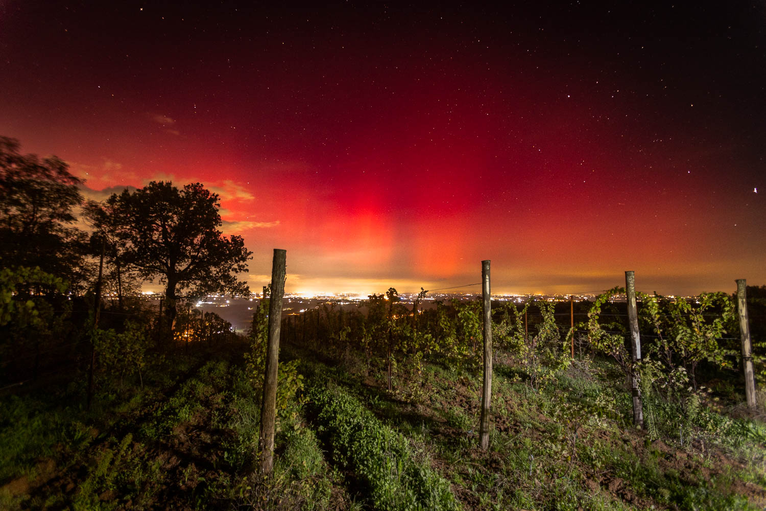 aurora vista dai colli piacentini