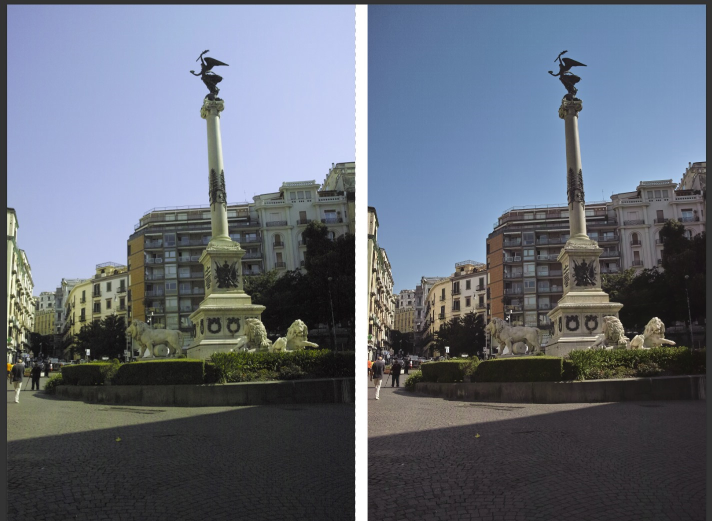 Confronto tra prima e dopo la pulizia