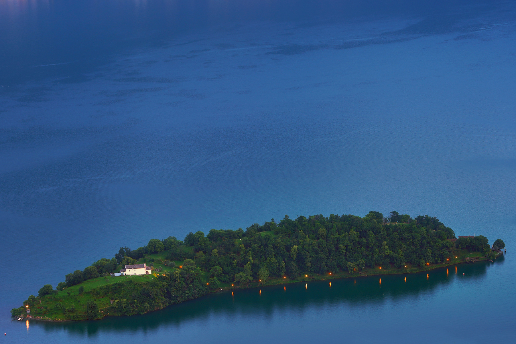 view of Comacina Island from above