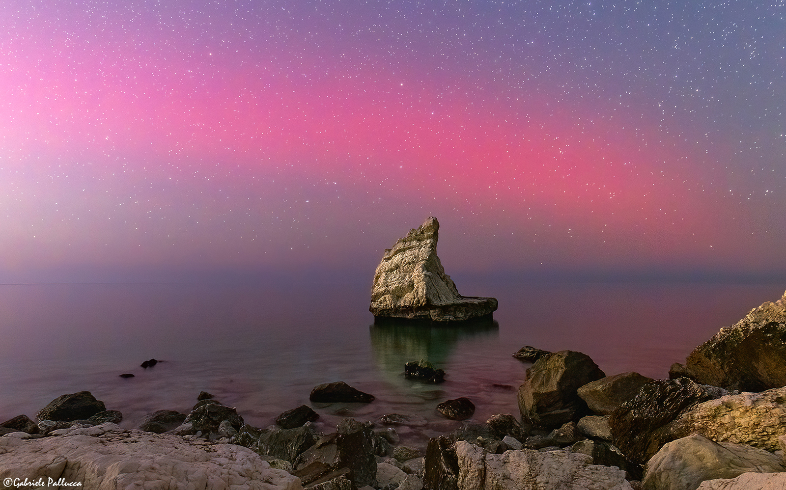 The New Year's Eve auroral lights, above the Sail