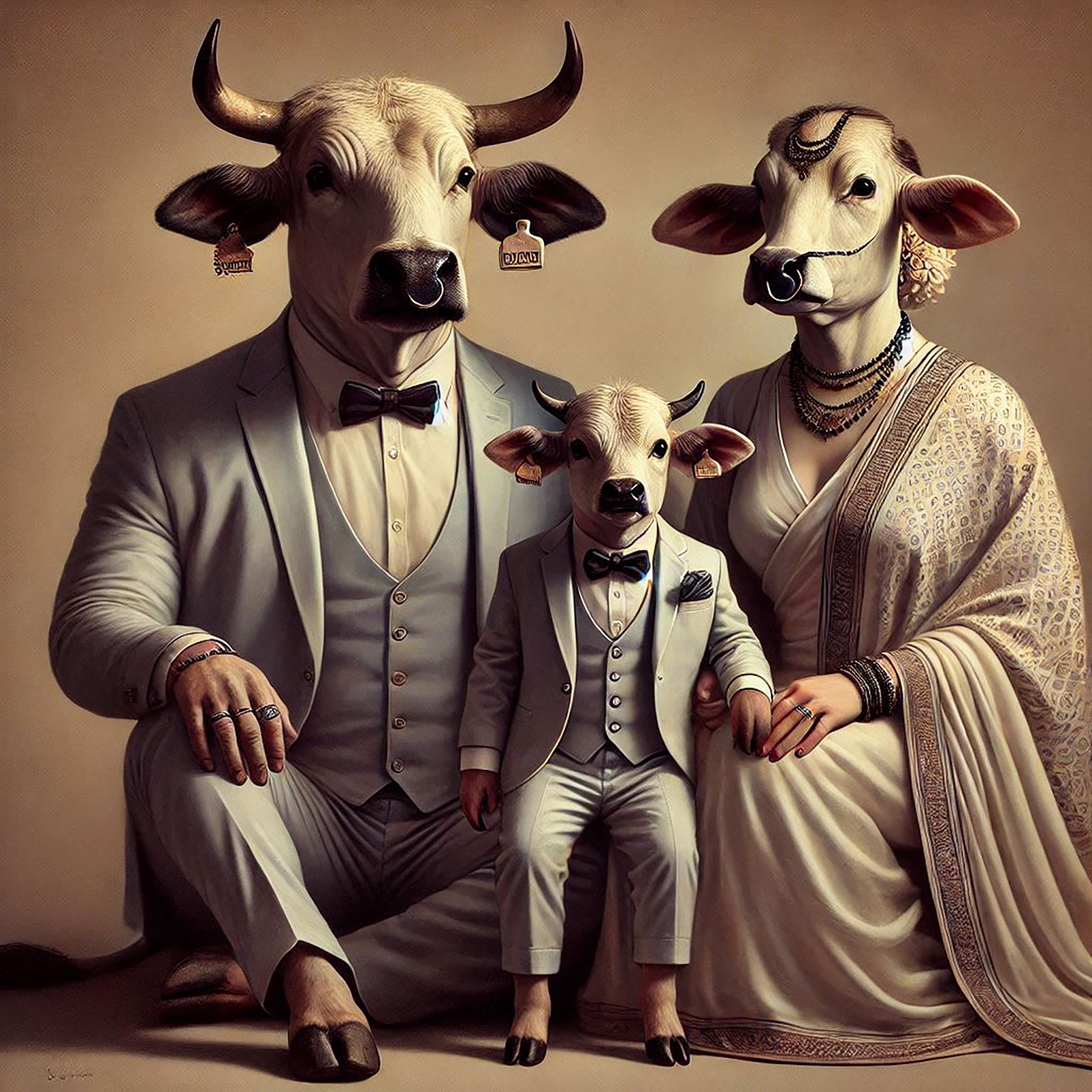 La Famiglia Mukki in abito chiaro