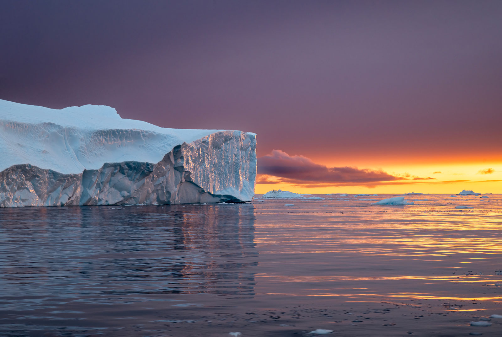 Iceberg at sunset in Disko Bay
