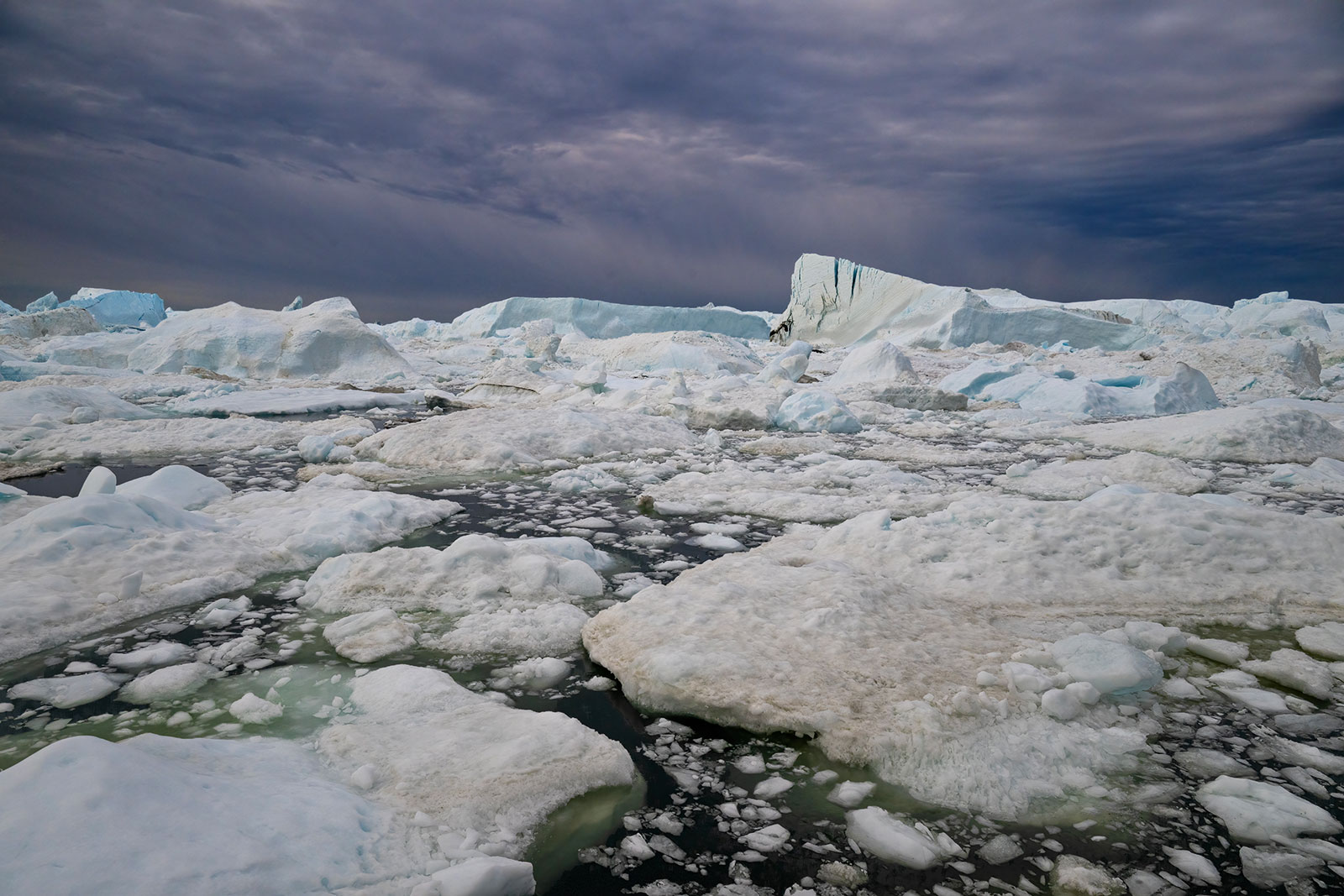 The impressive Kangia Fjord in ilulissat, Greenland