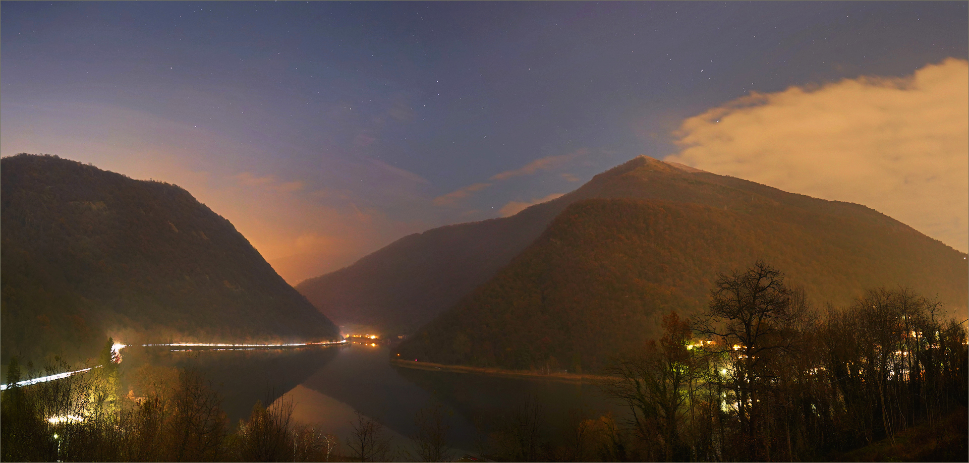 Lake Segrino seen from Colle Molvesio, Galliano
