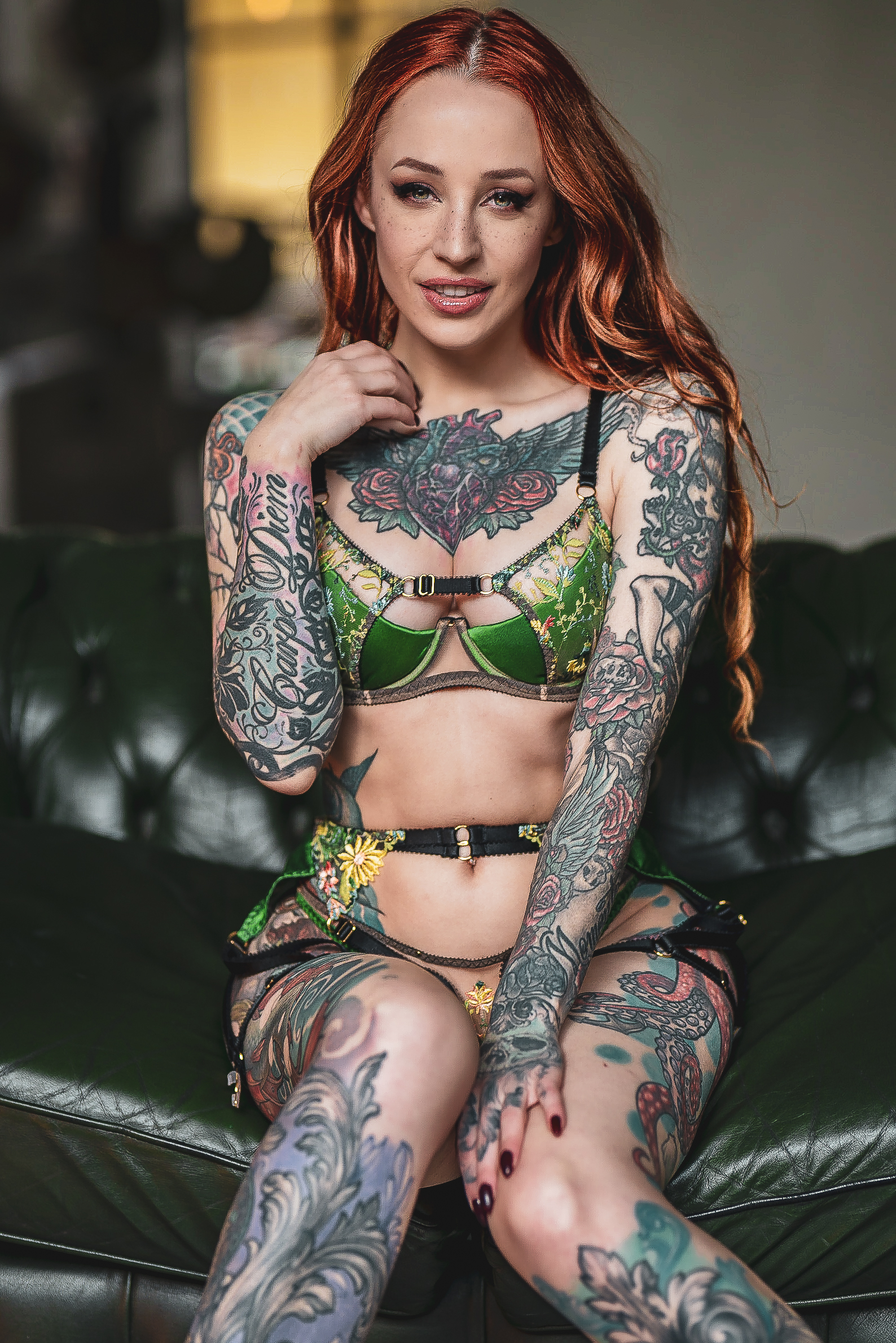 Yana in an armchair