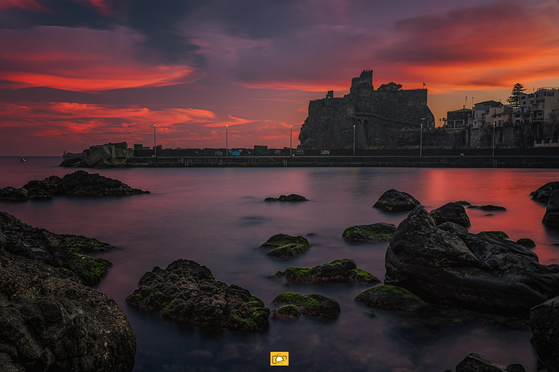Aci Castello at sunset