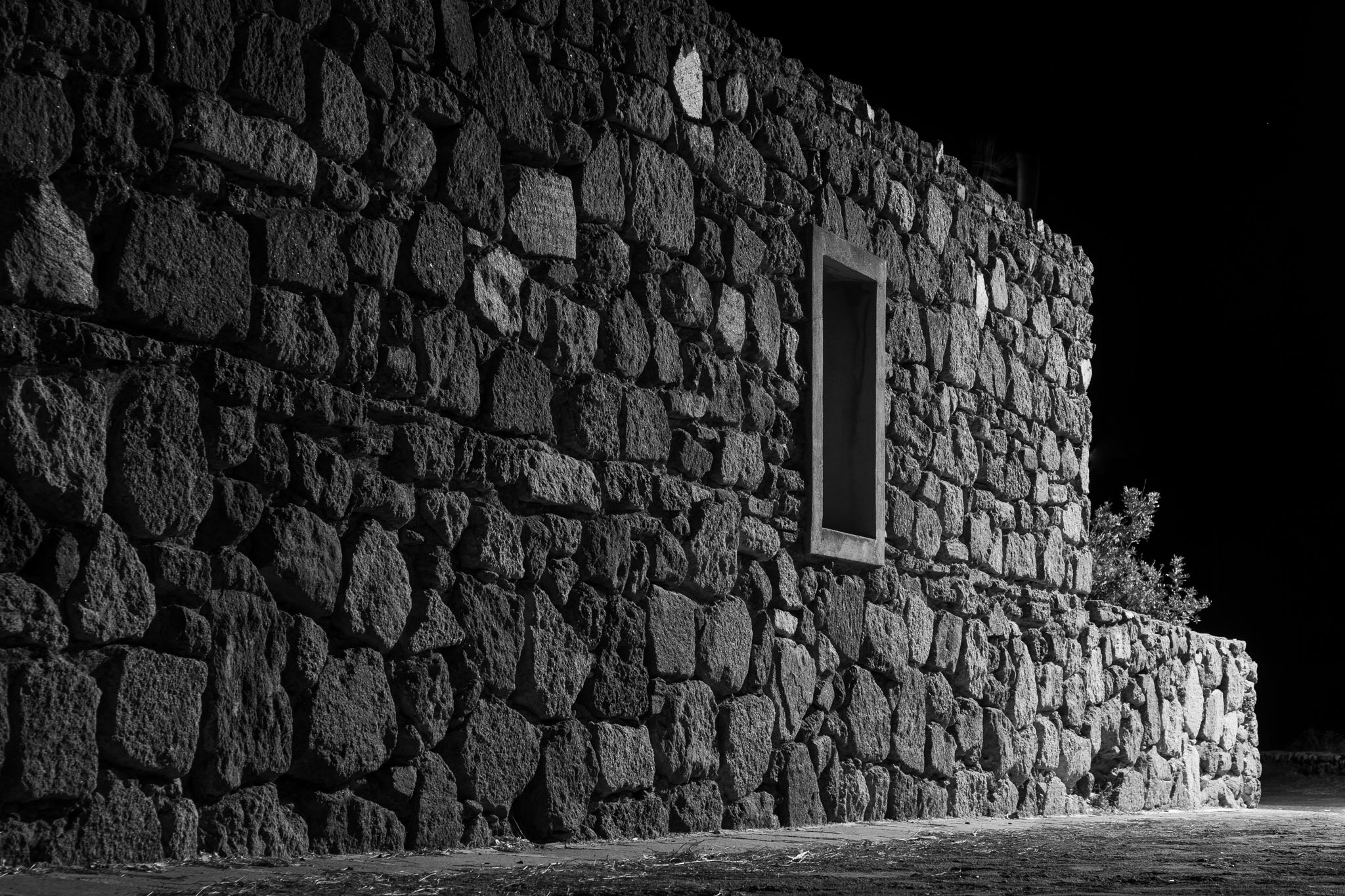 The wall of an old house