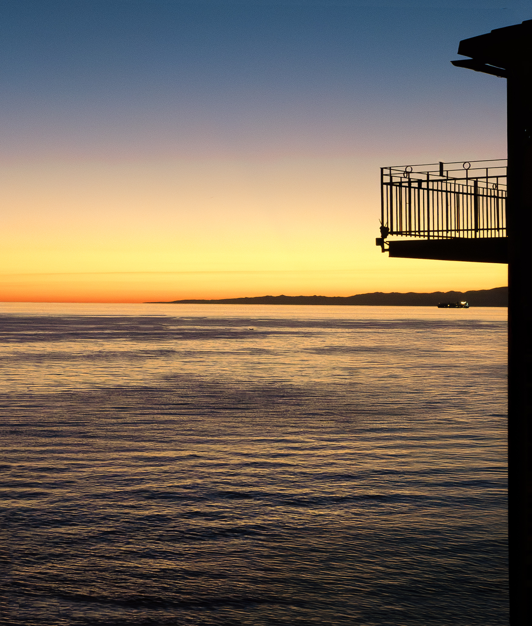 Balcony overlooking the sunset