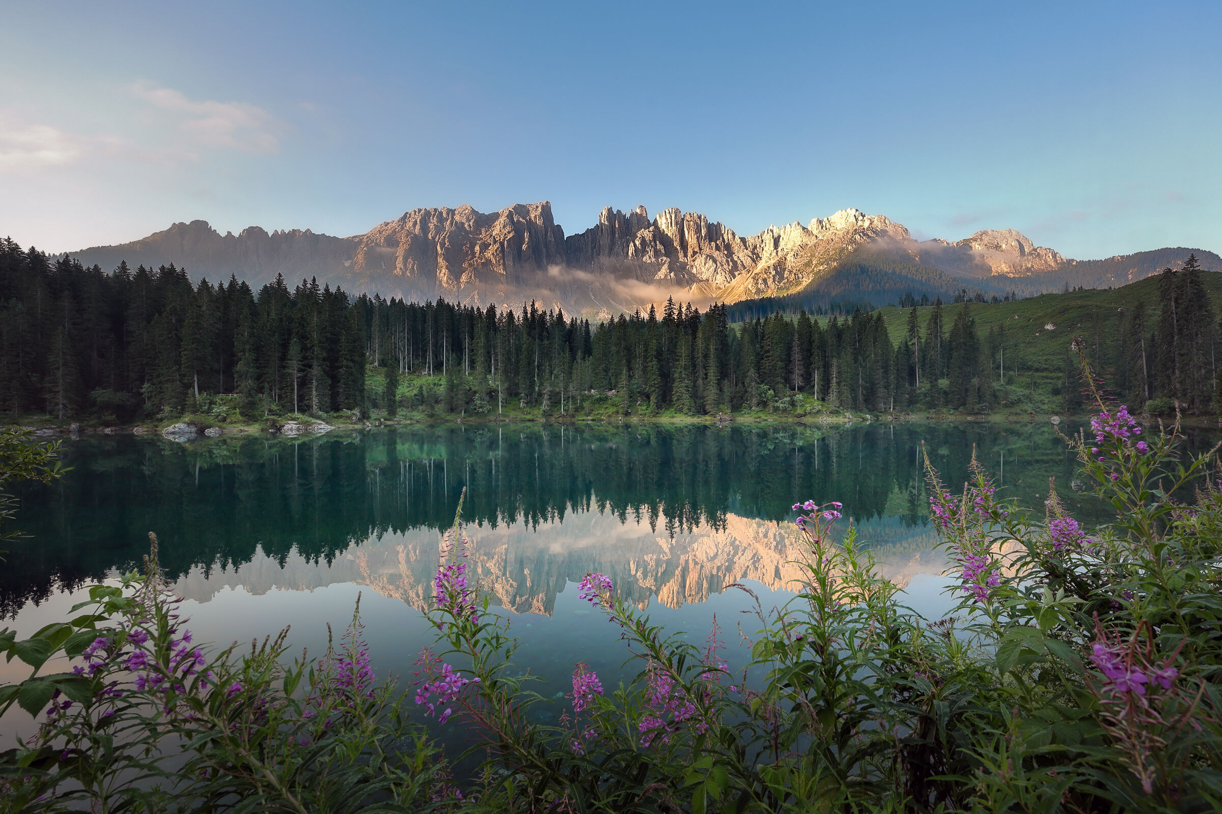 Sunrise over Lake Carezza