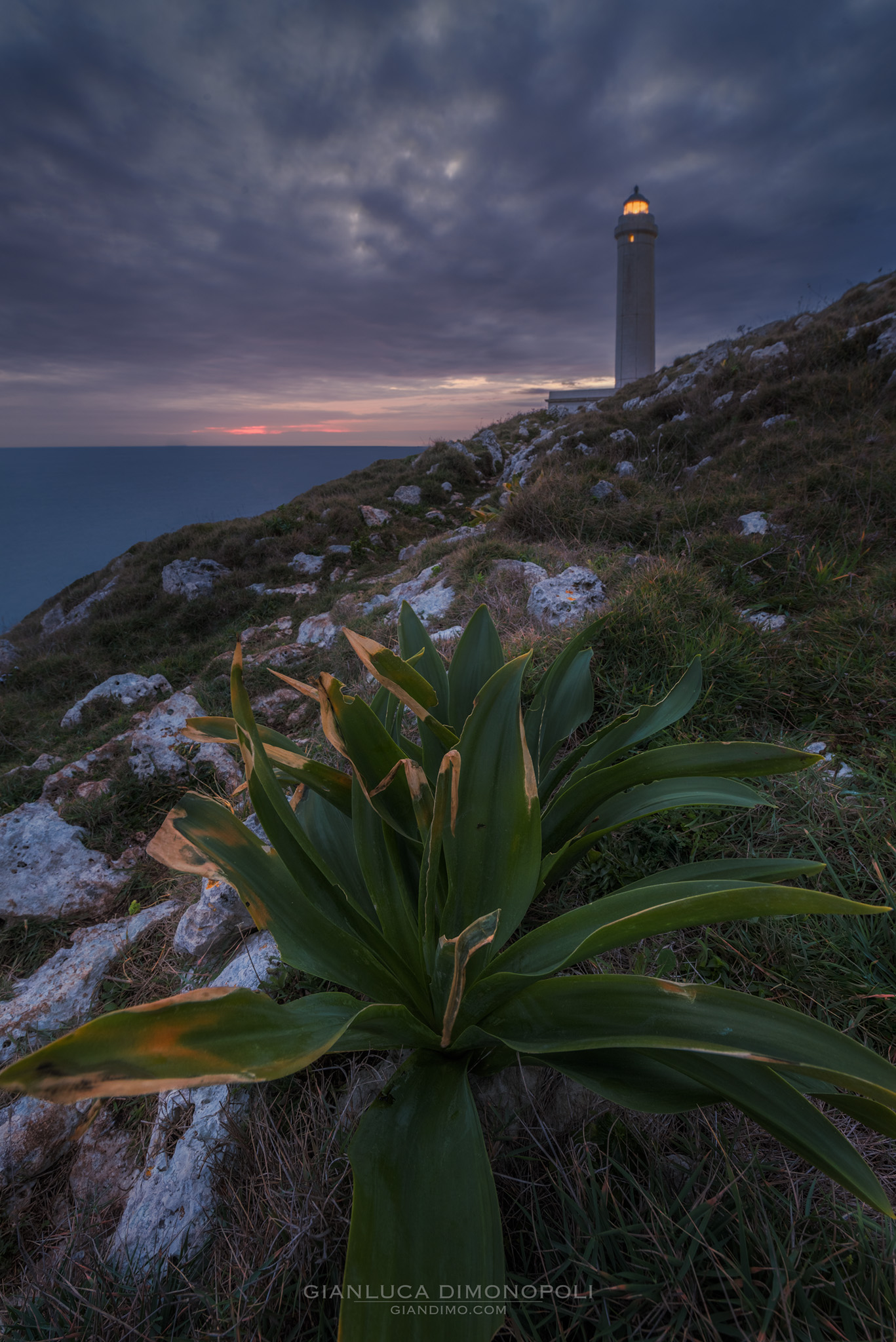 Alba invernale al faro della Palascia, Otranto