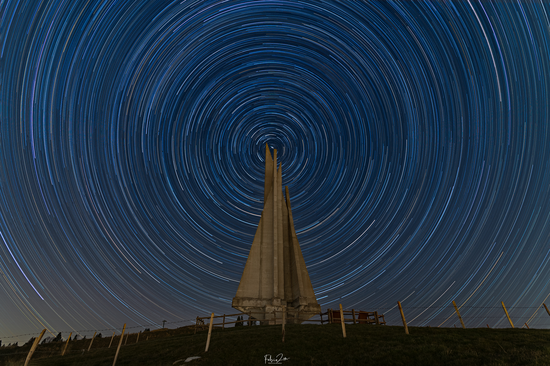 Startrails from the Monument to the Fallen of Monte Corno