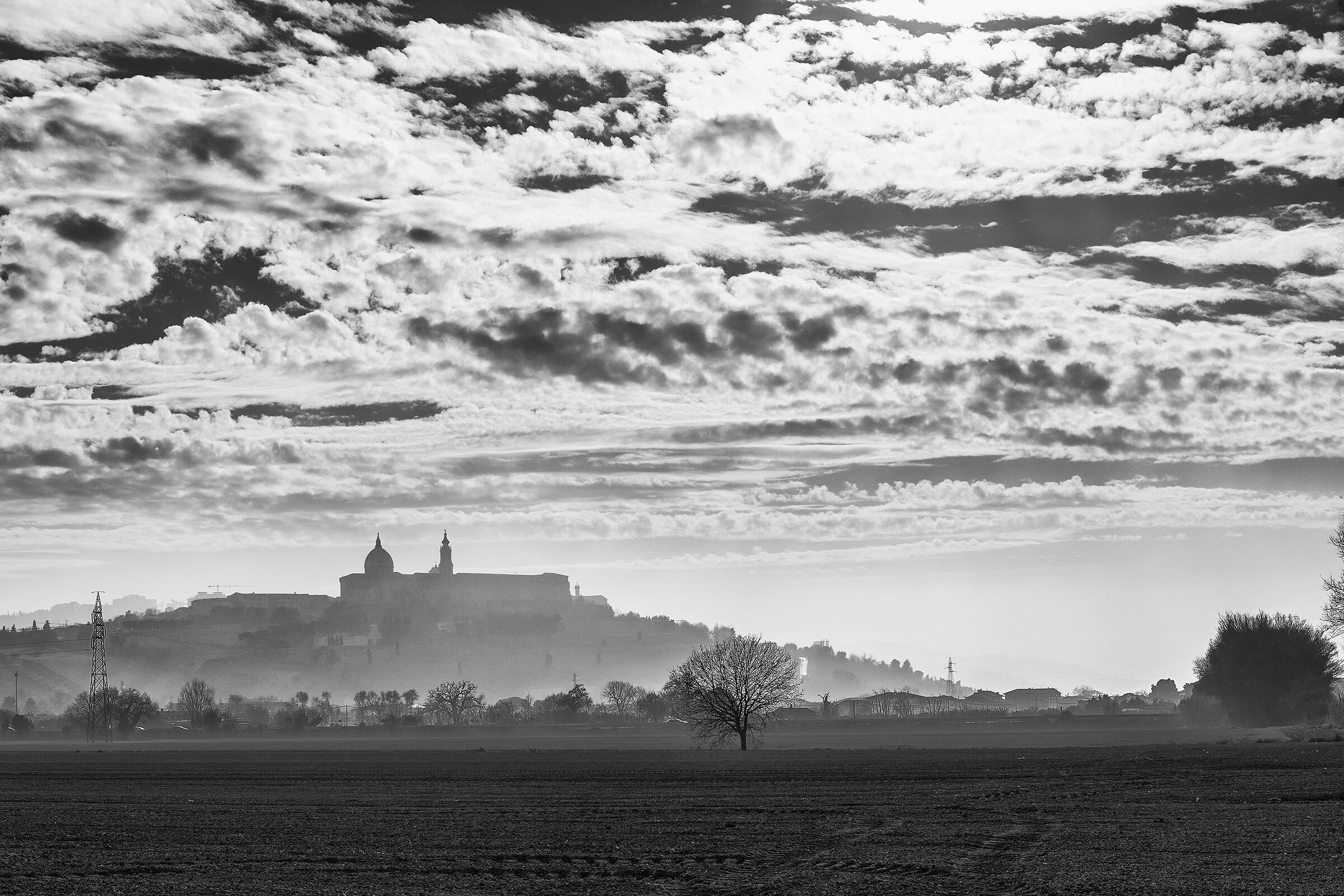 Loreto skyline Loreto in B&W