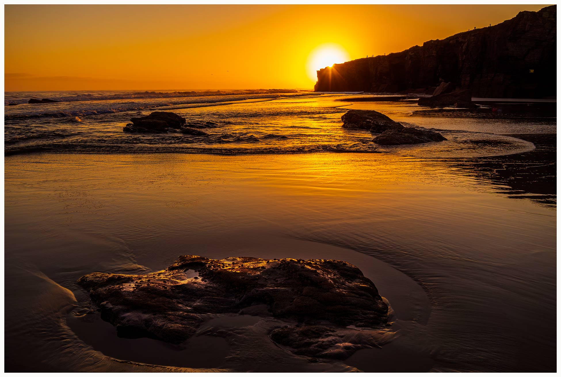 Sunrise at Playa de Las Catedrales, Galicia,