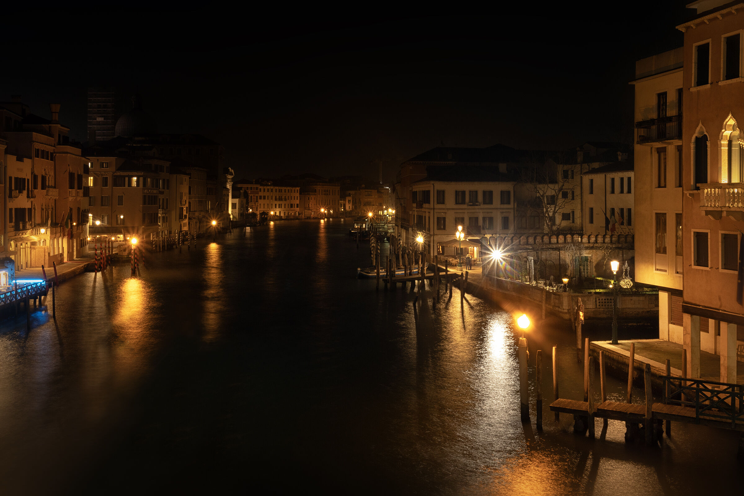 Grand Canal from Ponte degli Scalzi Venice at night
