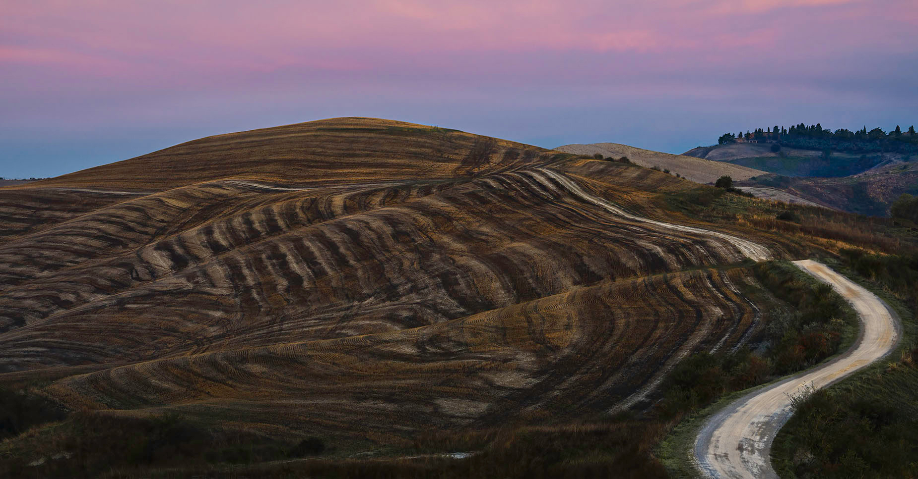 Autunno sulle colline della Val D'Orcia.
