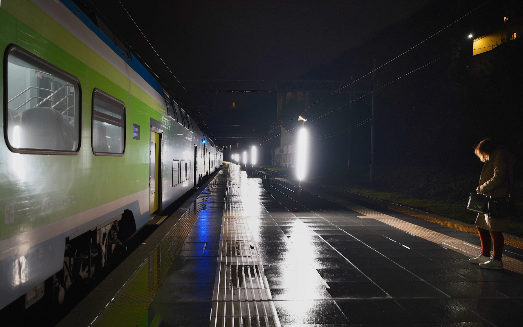 While waiting for the train to depart ...