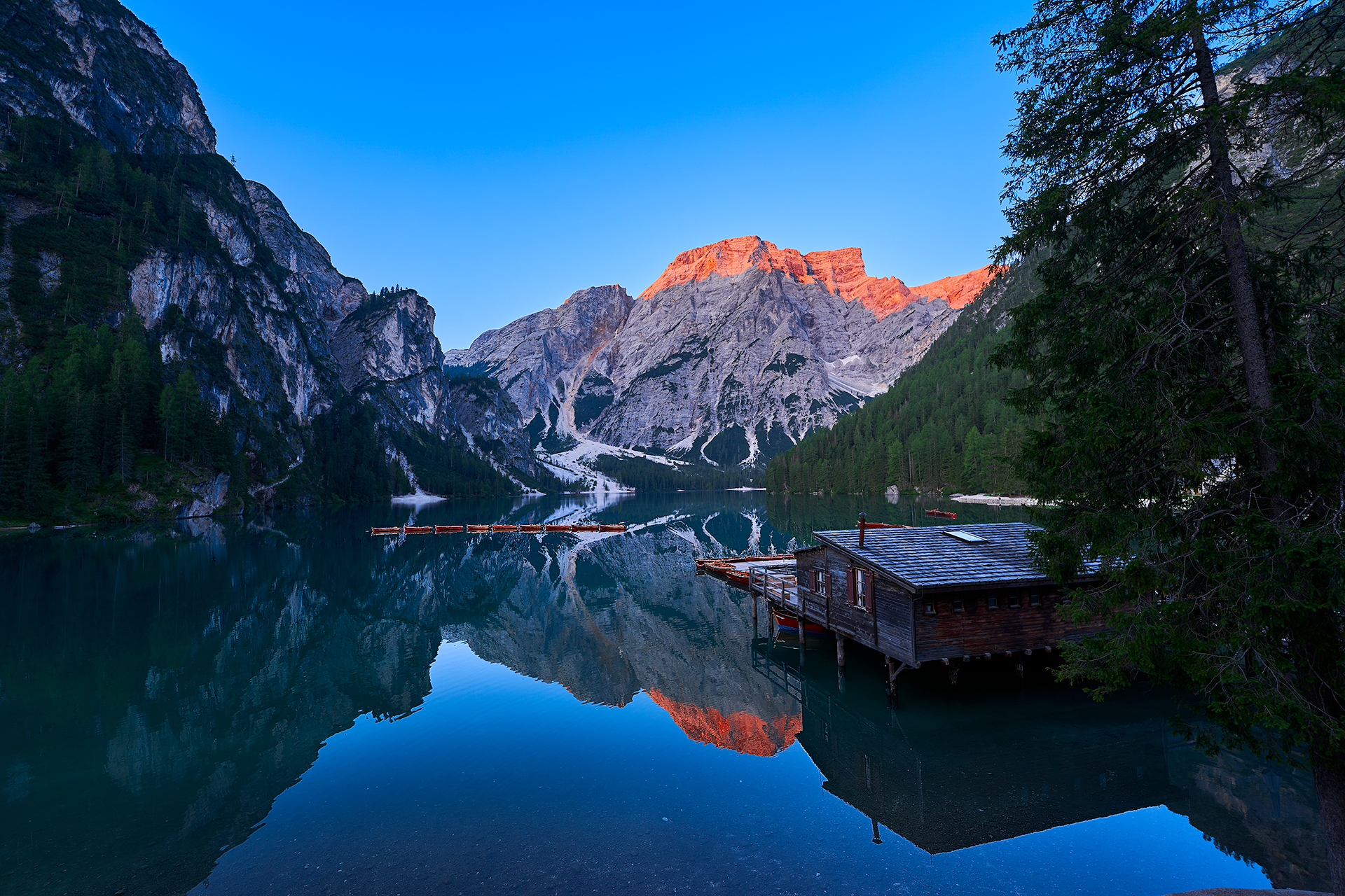 Sunrise at Lake Braies