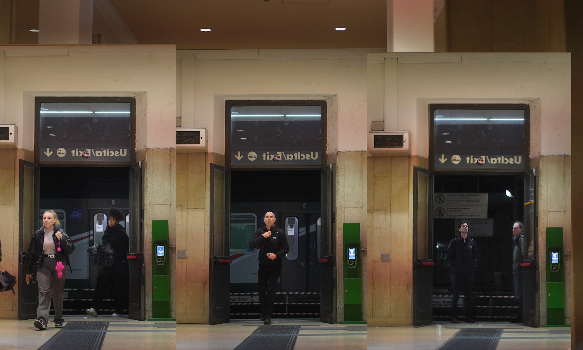 i passeggeri scesi dal treno