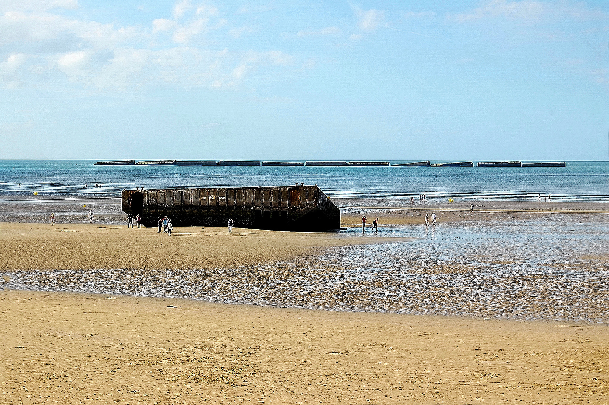 Remains of the artificial port of Arromanches (1944)