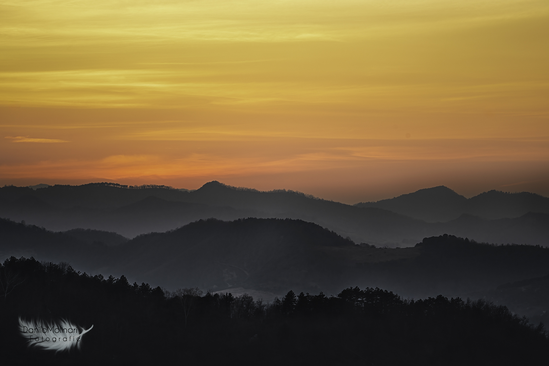 Sunset from the top of the hills above Brisighella