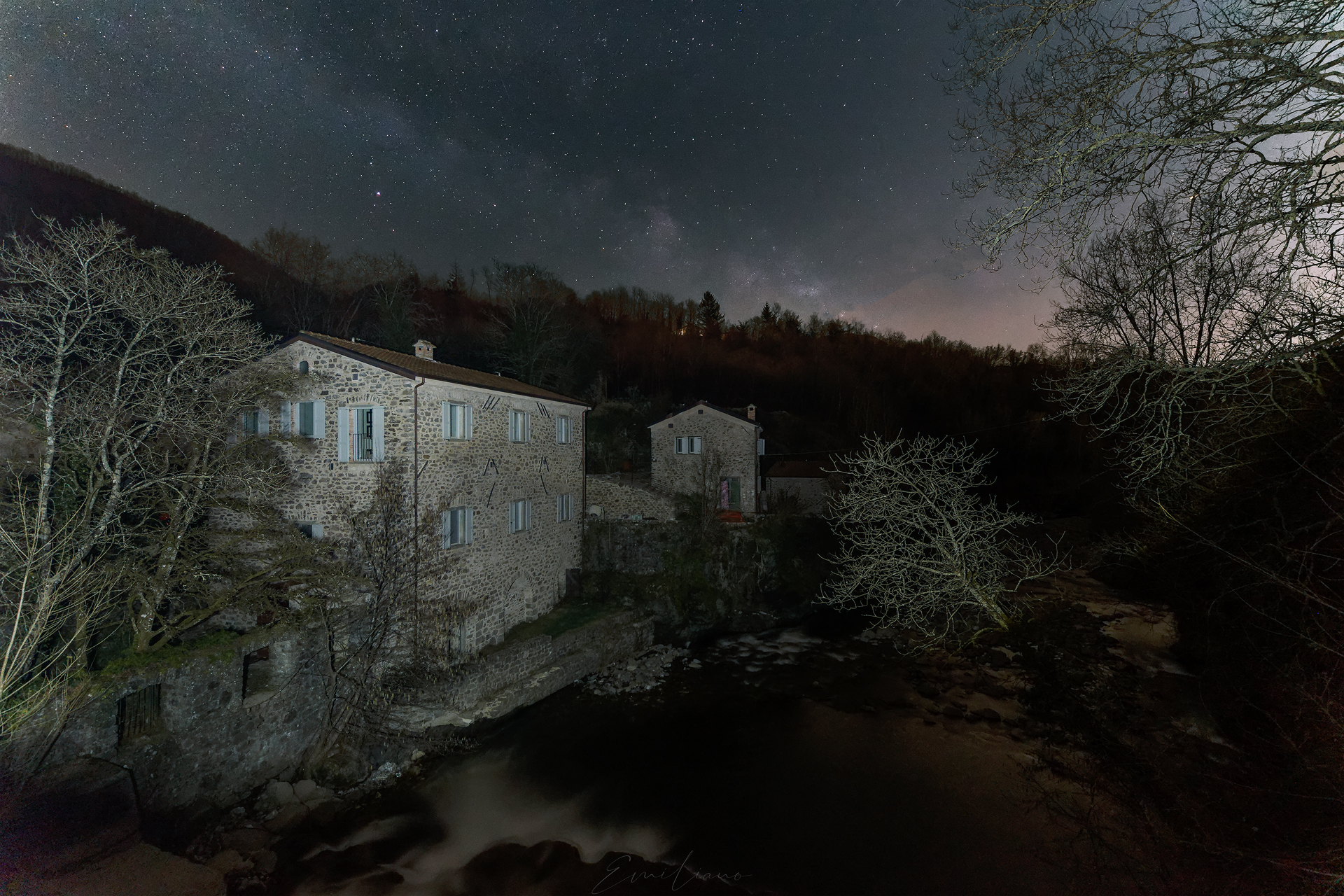 March mills with a timid milky way