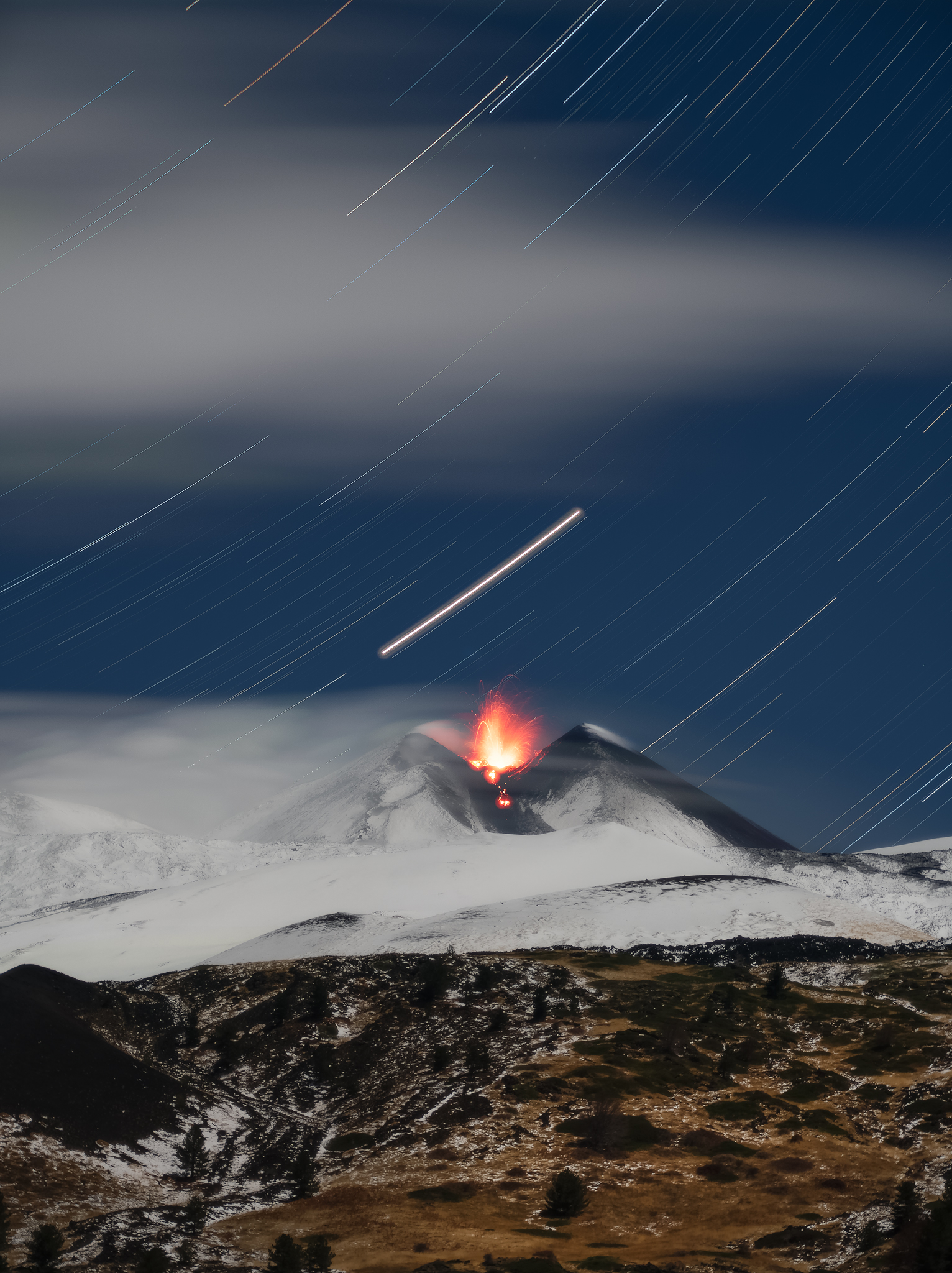Star Trail sull'Etna