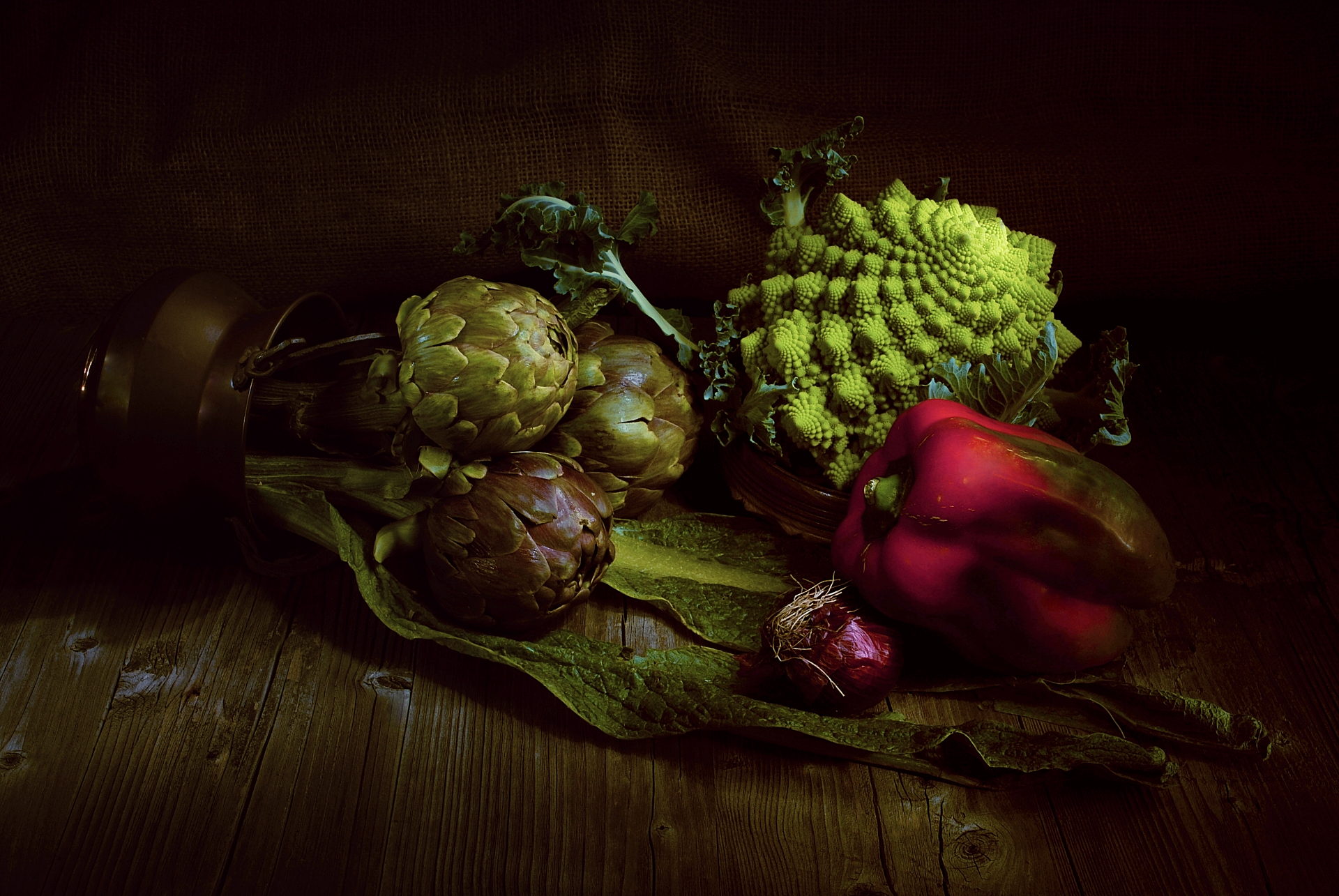 Vegetables Caraveggesque style