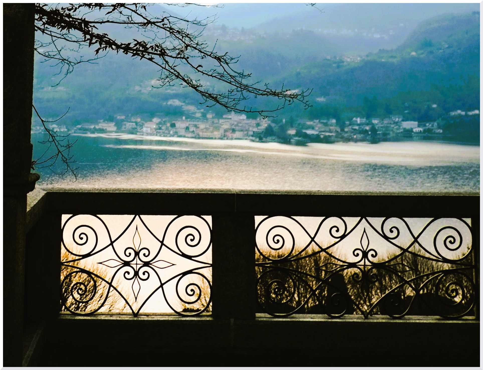 The balcony overlooking the lake