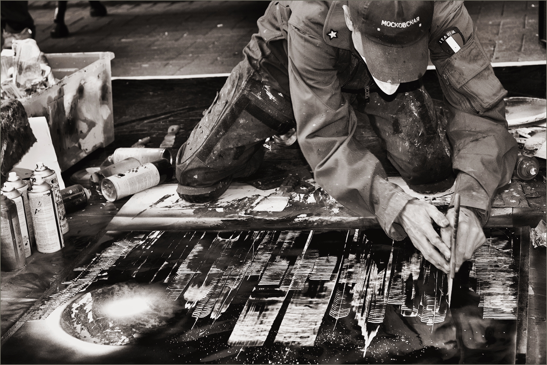 A street painter in Moscow
