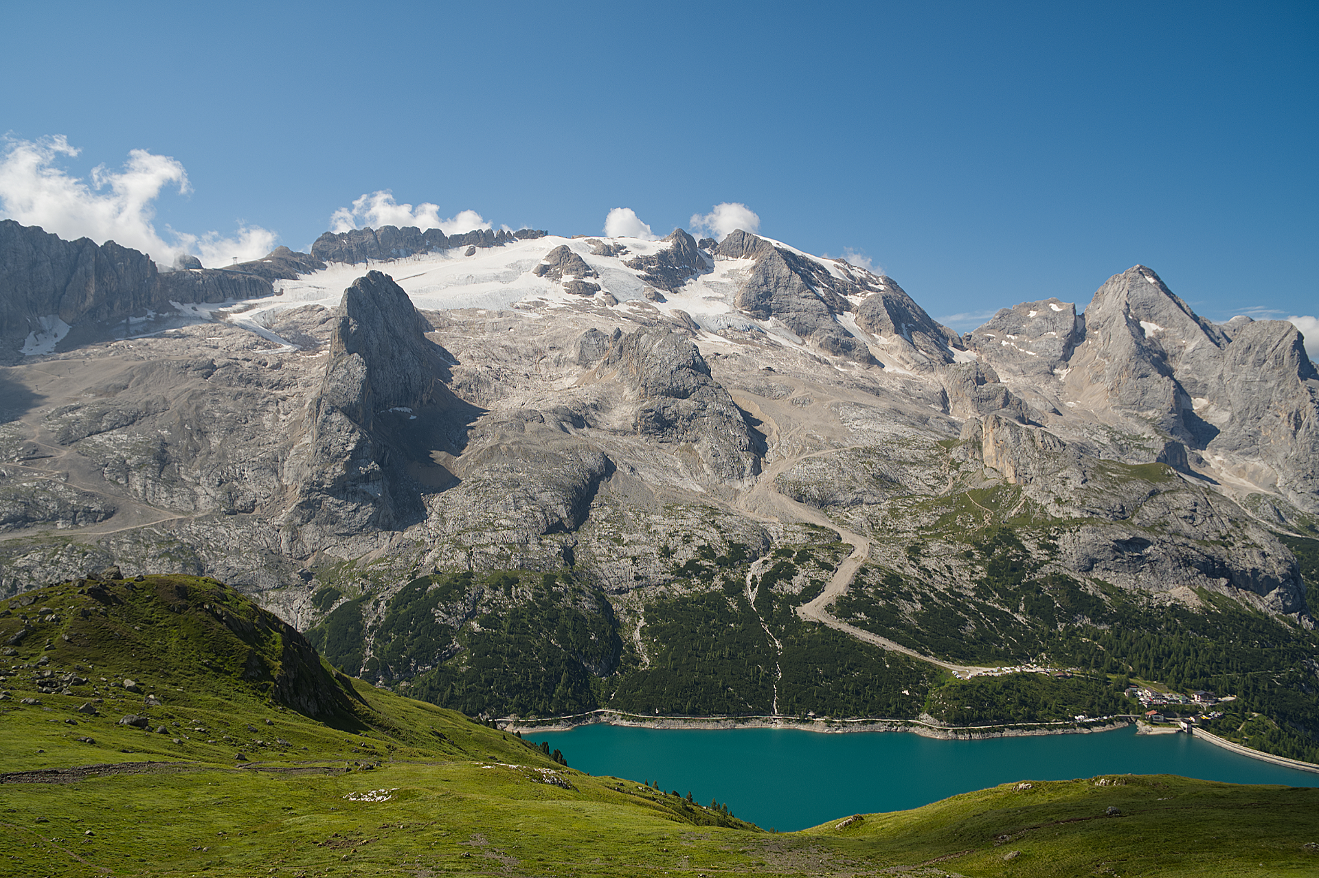Marmolada e lago Fedaia