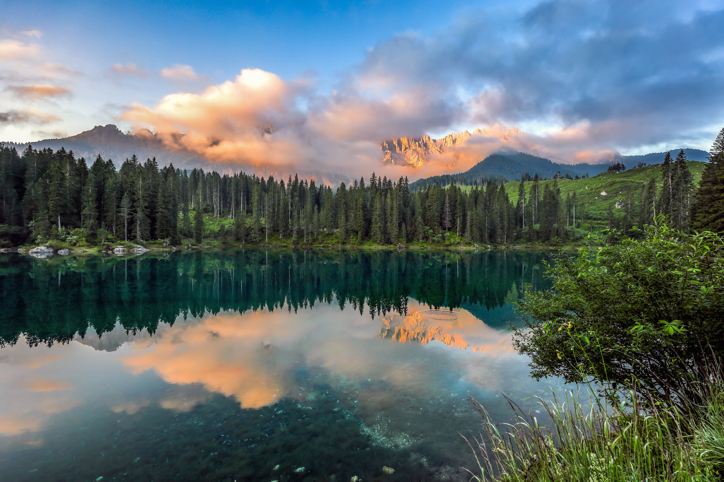 Sunrise at Lake Carezza