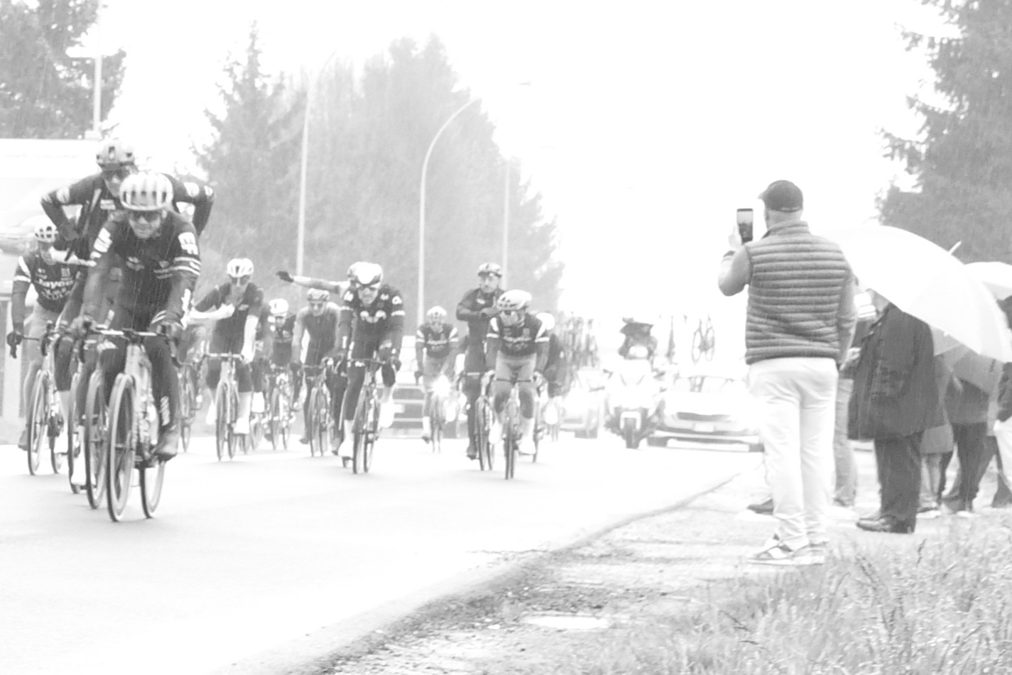 partenza con la pioggia