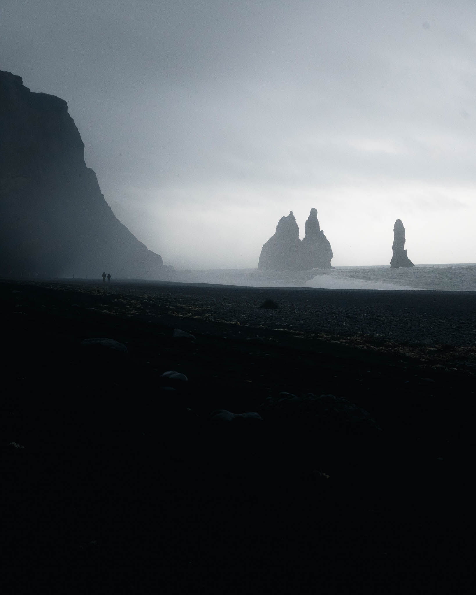 Black sand beach