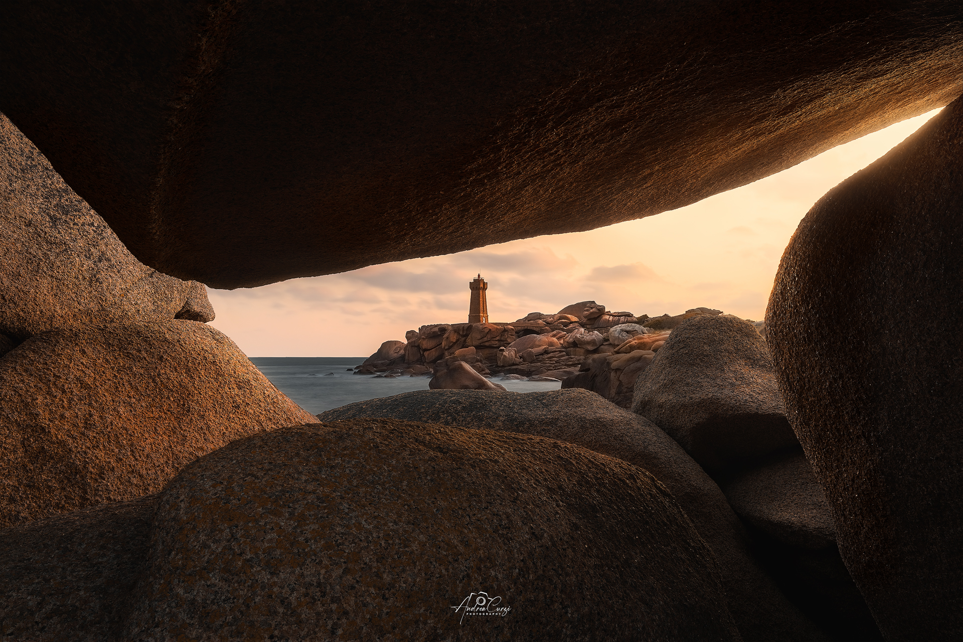 Sunrise over the Ploumanac'h Lighthouse