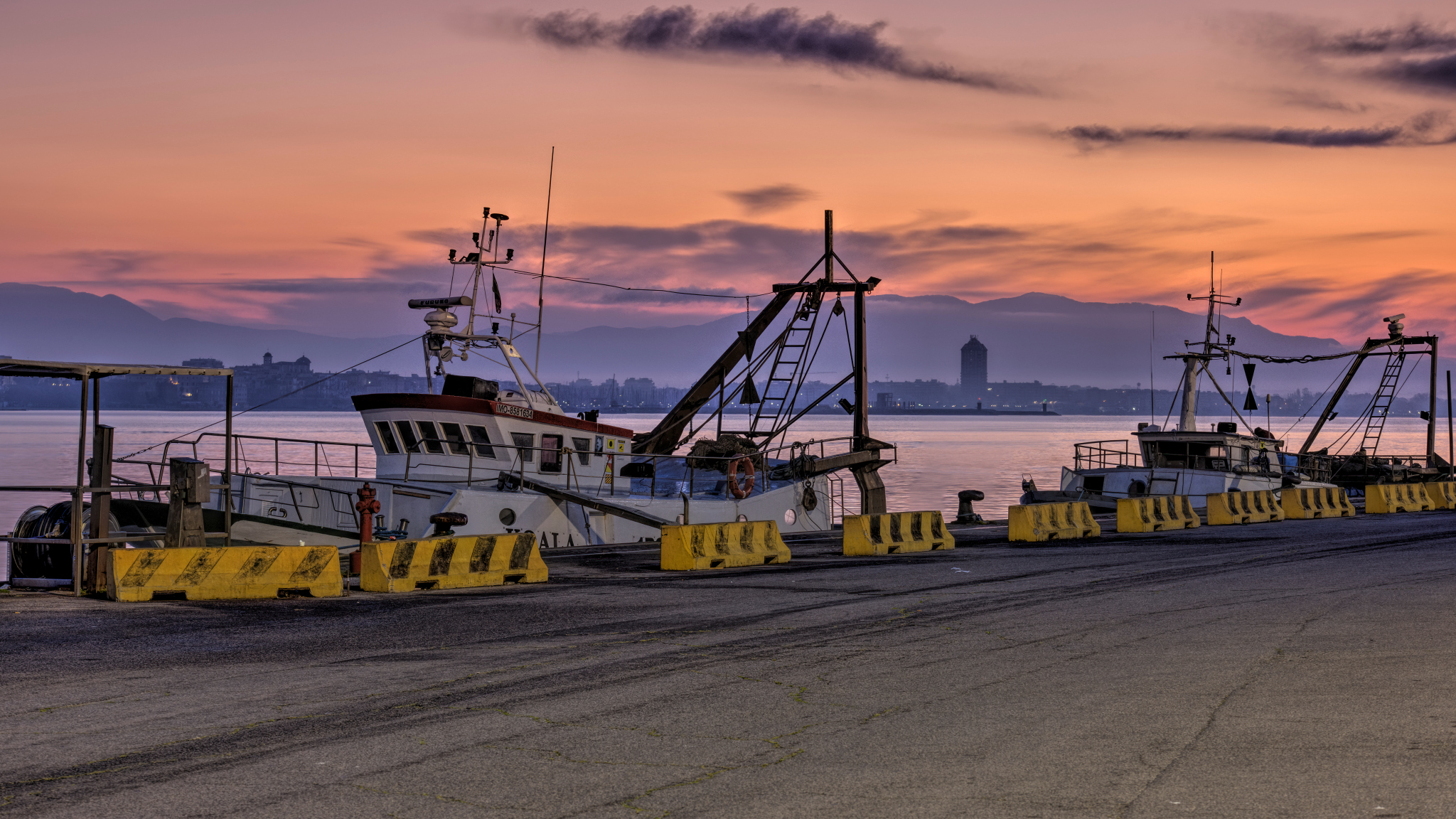 Fishing boats at dawn